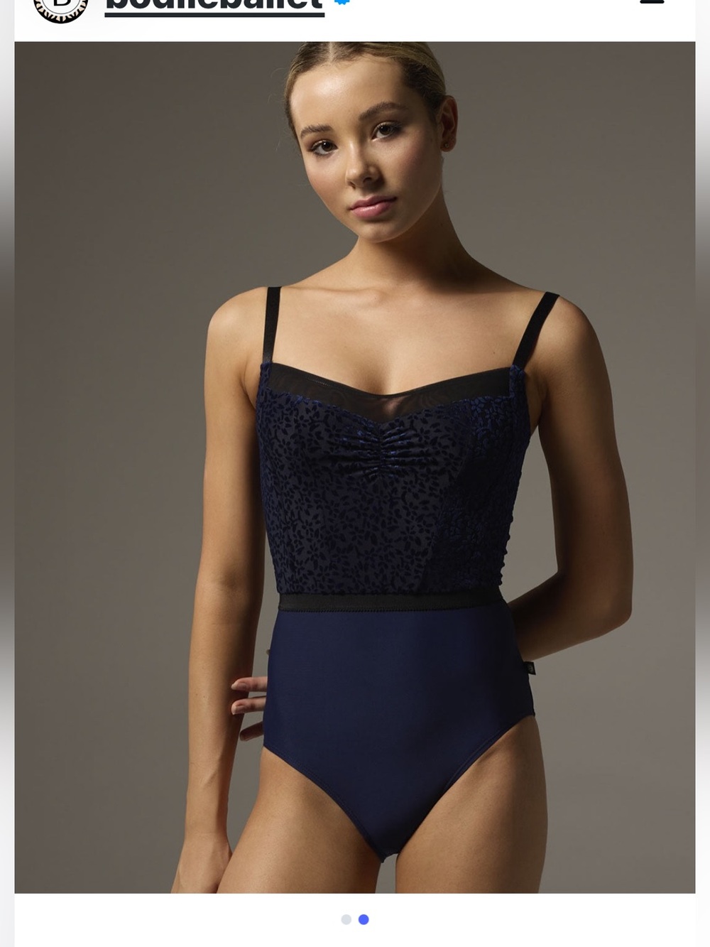 Bodile Ophelia Noir Blossom Limited Edition Leotard. NAVY. Preowned. Size XS/S